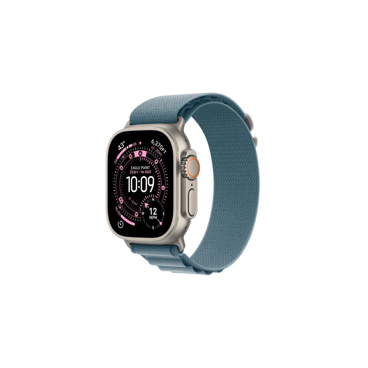 Apple Watch Ultra 3 GPS + Cellular 49mm Natural Titanium Case with Light Blue Alpine Loop - Large