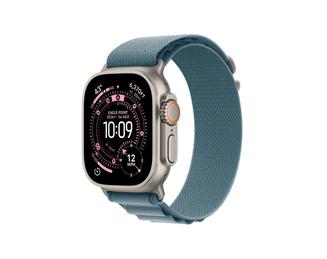 Apple Watch Ultra 3 GPS + Cellular 49mm Natural Titanium Case with Light Blue Alpine Loop - Large