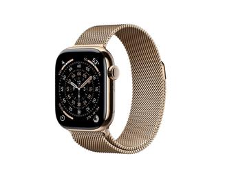 Apple Watch Series 11 GPS + Cellular 42mm Gold Titanium Case with Gold Milanese Loop