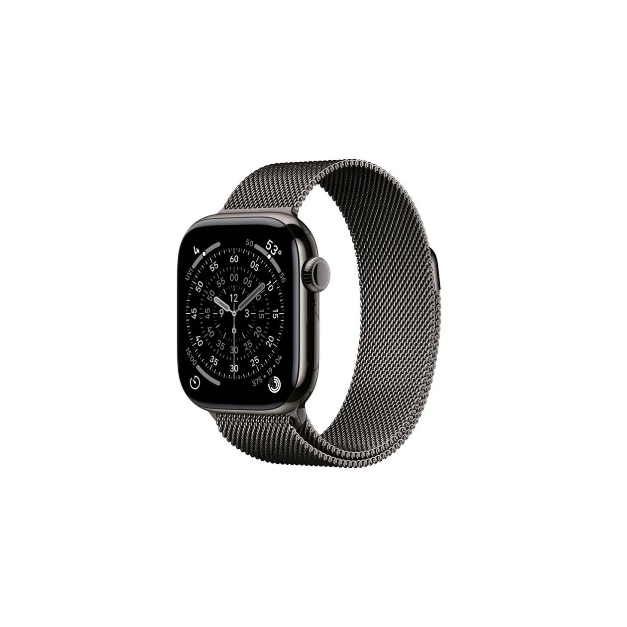 Apple Watch Series 11 GPS + Cellular 42mm Slate Titanium Case with Slate Milanese Loop