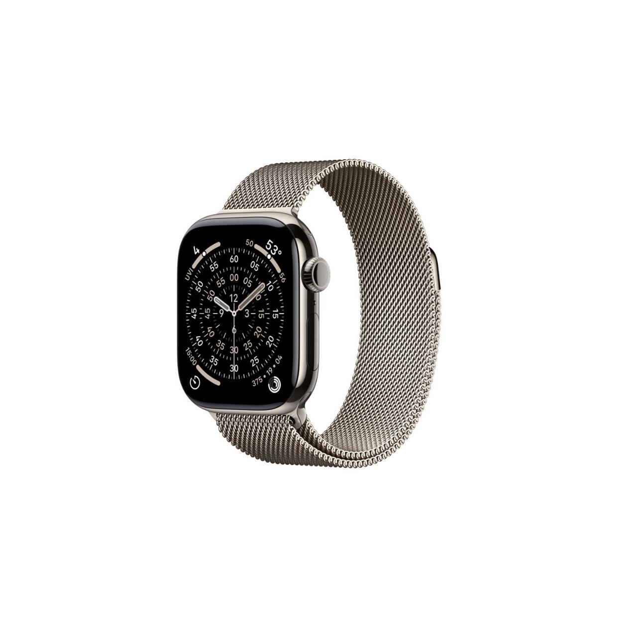 Apple Watch Series 11 GPS + Cellular 42mm Natural Titanium Case with Natural Milanese Loop