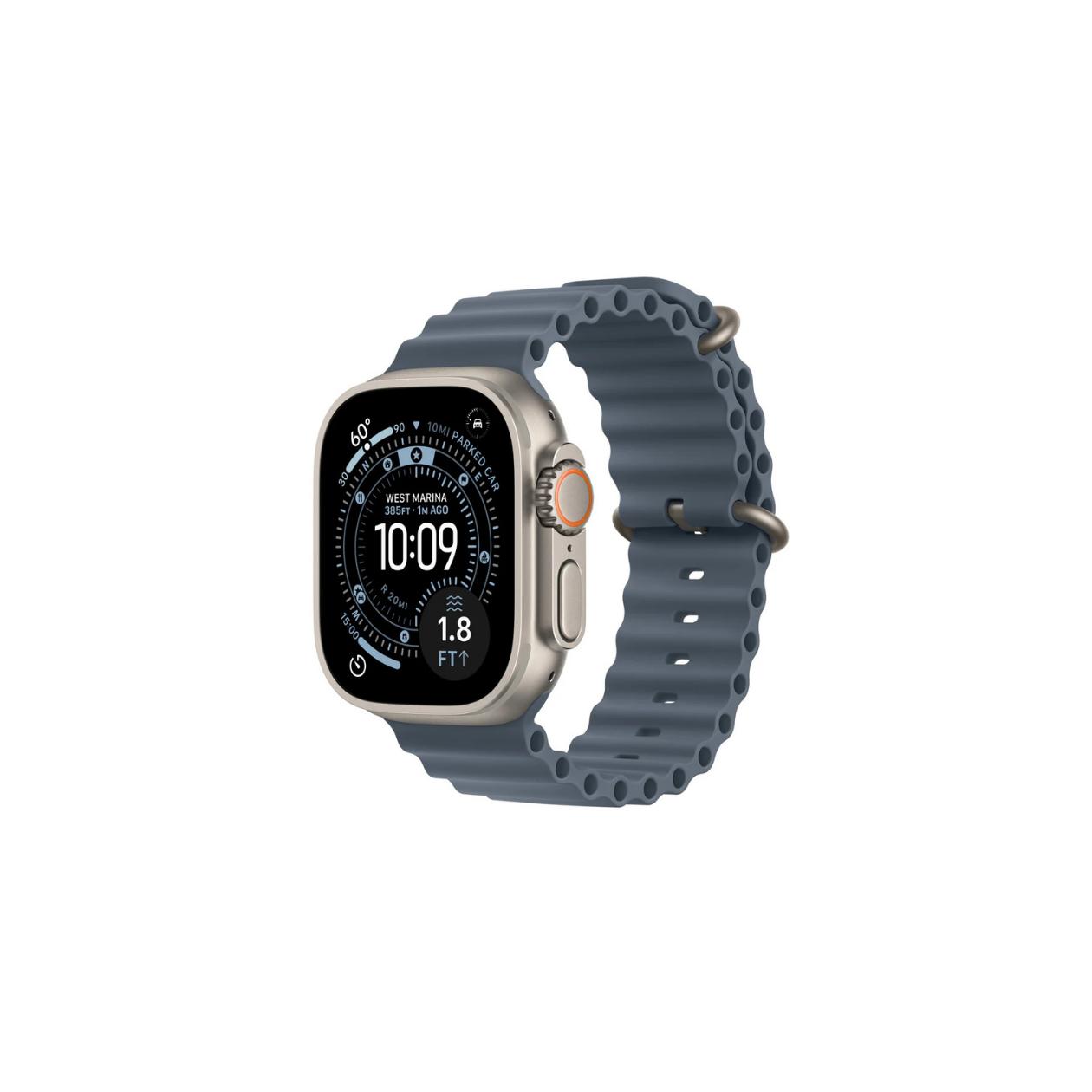 Apple Watch Ultra 3 GPS + Cellular 49mm Natural Titanium Case with Anchor Blue Ocean Band