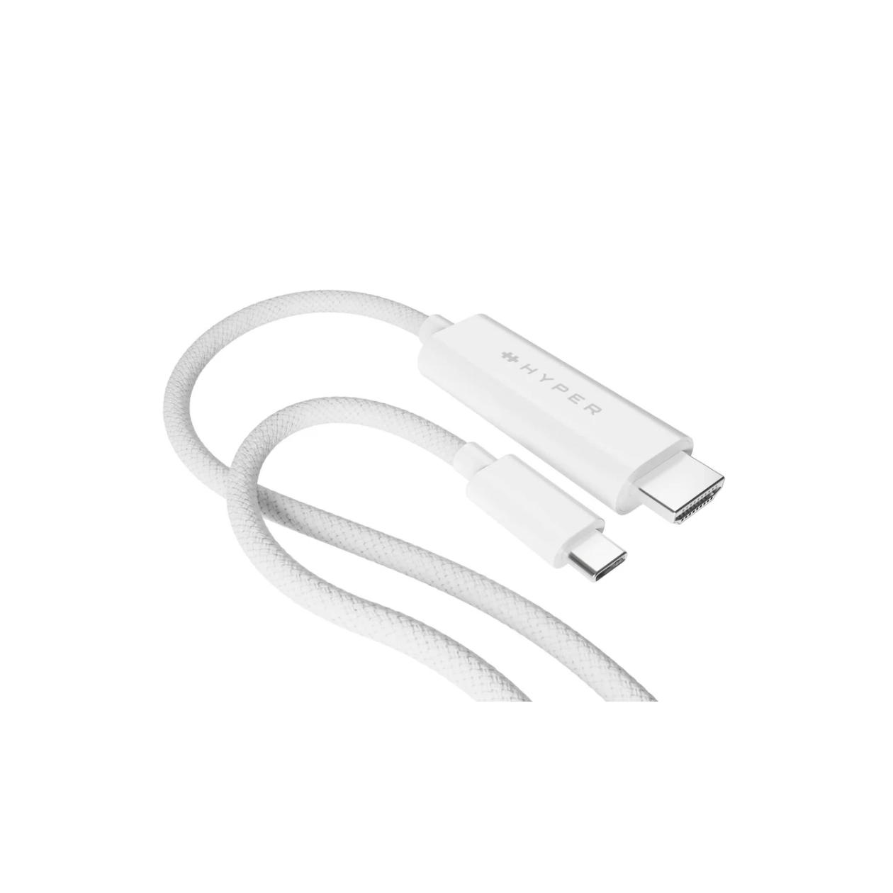 HyperDrive - Adapter cable - 24 pin USB-C male to HDMI male - 2.5 m - white - 4K60Hz support, DP Alt mode support