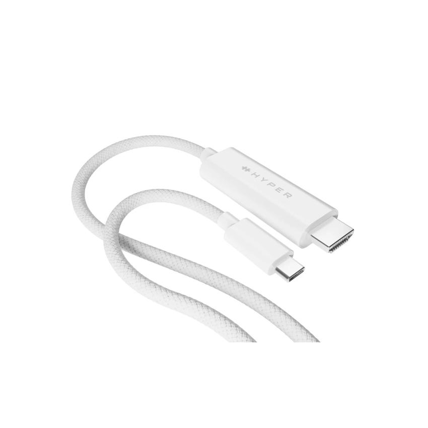 HyperDrive - Adapter cable - 24 pin USB-C male to HDMI male - 2.5 m - white - 4K60Hz support, DP Alt mode support