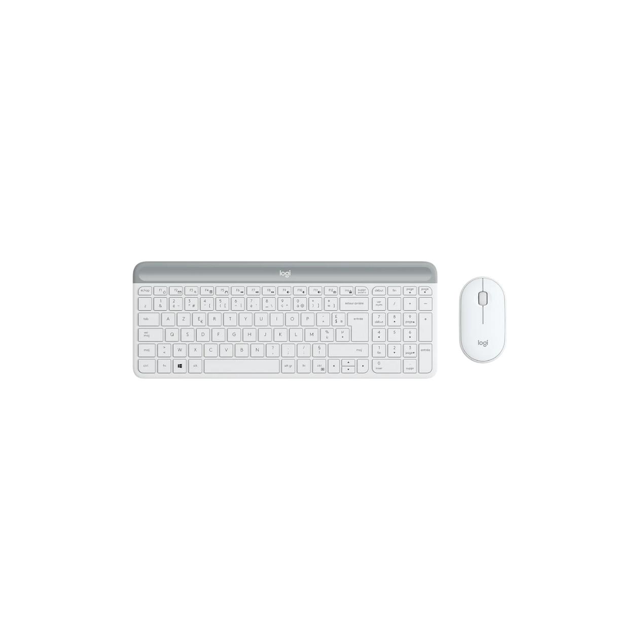 Logitech Slim Wireless Combo MK470 - Keyboard and mouse set - wireless - 2.4 GHz - French - off-white