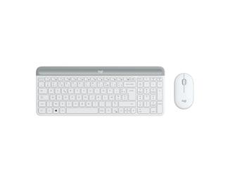 Logitech Slim Wireless Combo MK470 - Keyboard and mouse set - wireless - 2.4 GHz - French - off-white