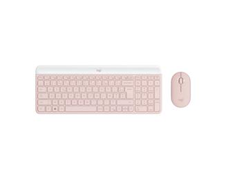 Logitech Slim Wireless Combo MK470 - Keyboard and mouse set - wireless - 2.4 GHz - AZERTY - French - rose