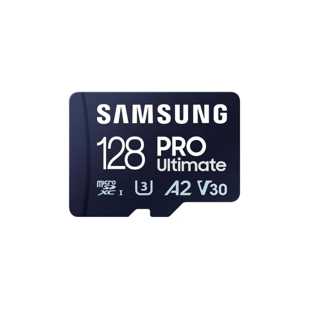 Samsung PRO Ultimate MB-MY128SB - Flash memory card - 128 GB - A2 / Video Class V30 / UHS-I U3 - microSDXC UHS-I - blue