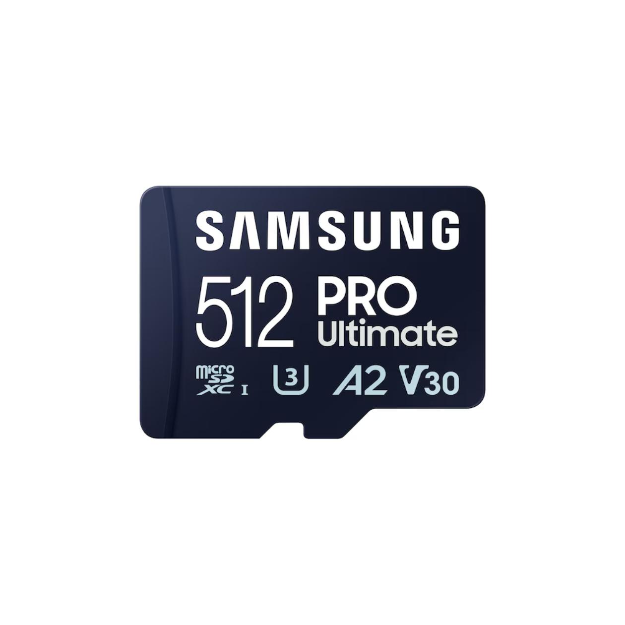 Samsung PRO Ultimate MB-MY512SB - Flash memory card - 512 GB - A2 / Video Class V30 / UHS-I U3 - microSDXC UHS-I - blue