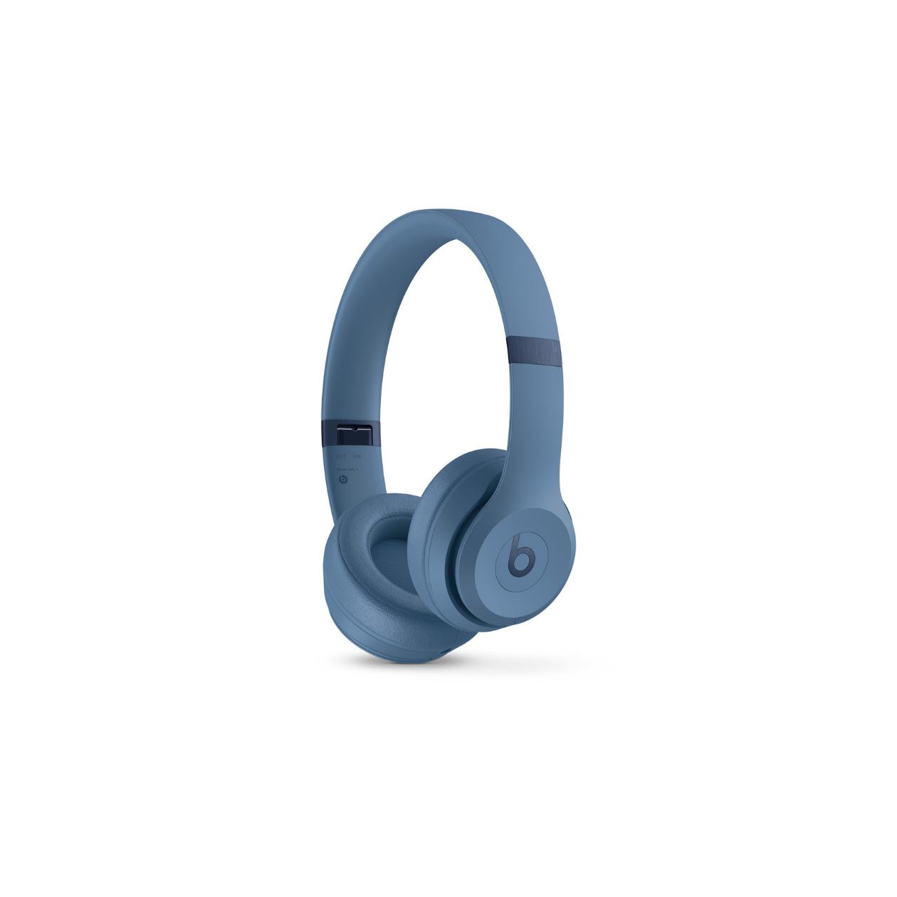 Beats Solo 4 - Headphones with mic - on-ear - Bluetooth - wireless - 3.5 mm jack, USB-C - noise isolating - slate blue