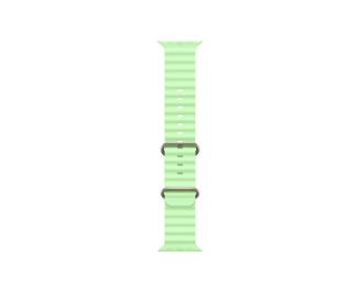 49mm Neon Green OceanBand - Natural Titanium Finish