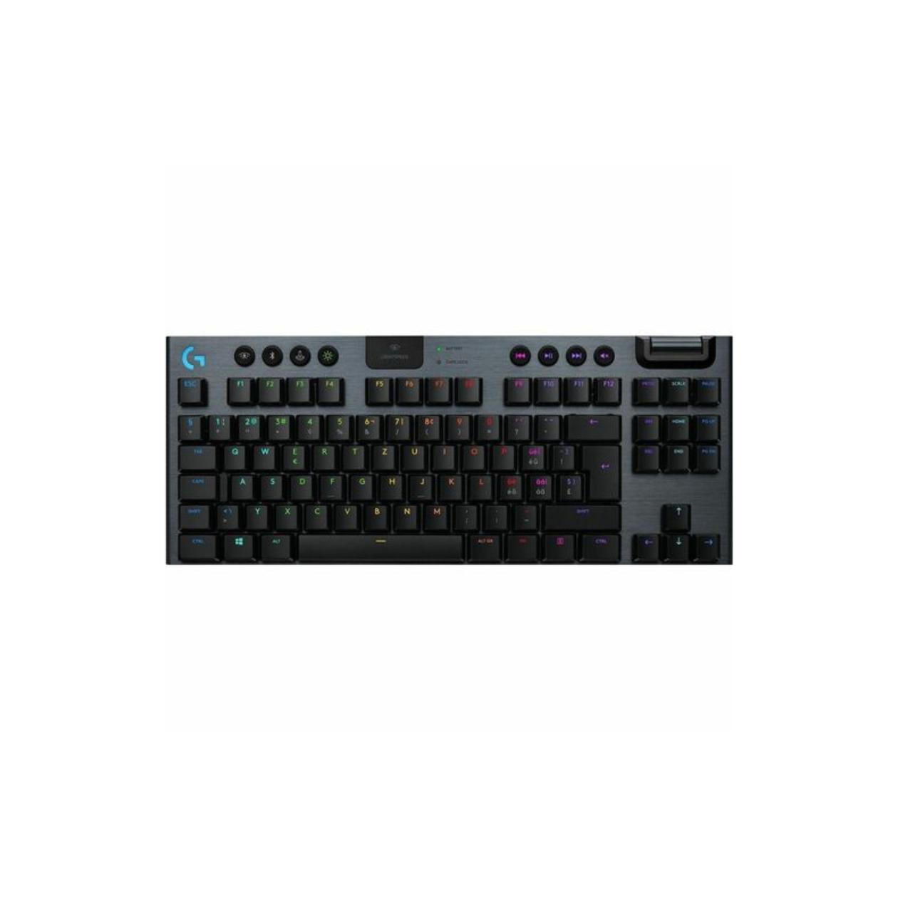 Logitech G G915 TKL - Keyboard - backlit - wireless - USB, Bluetooth, 2.4 GHz - key switch: GL Clicky - carbon