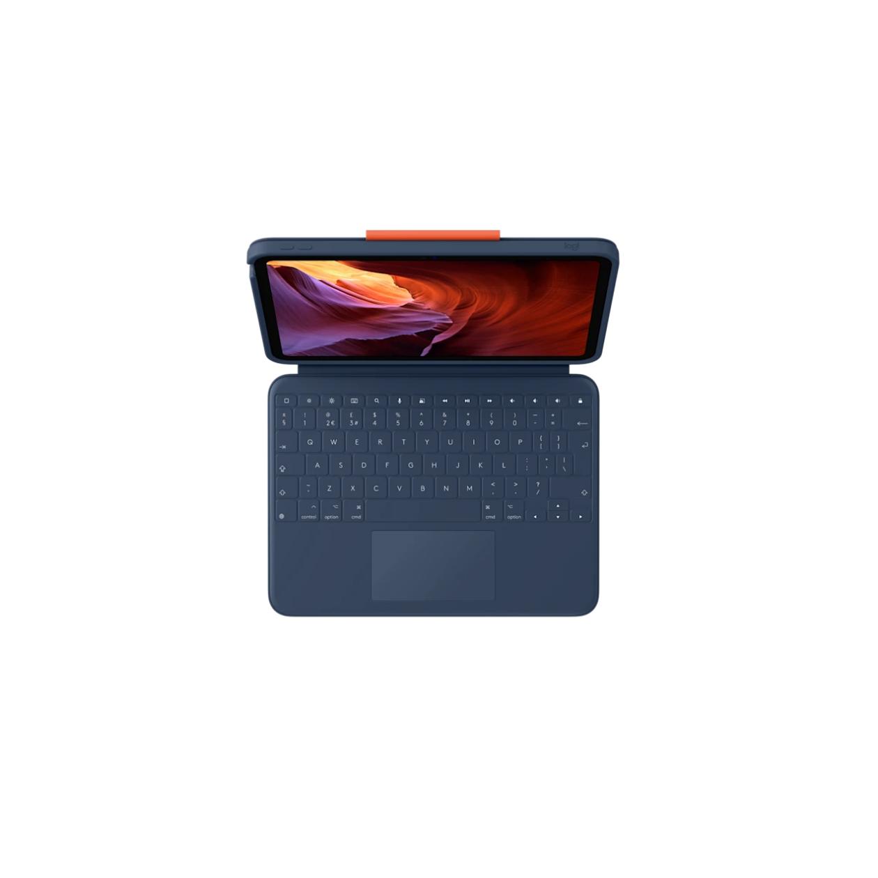Logitech Rugged Combo 4 Touch - Keyboard and folio case - with trackpad - Apple Smart connector - for Apple 10.9-inch iPad (10th generation)