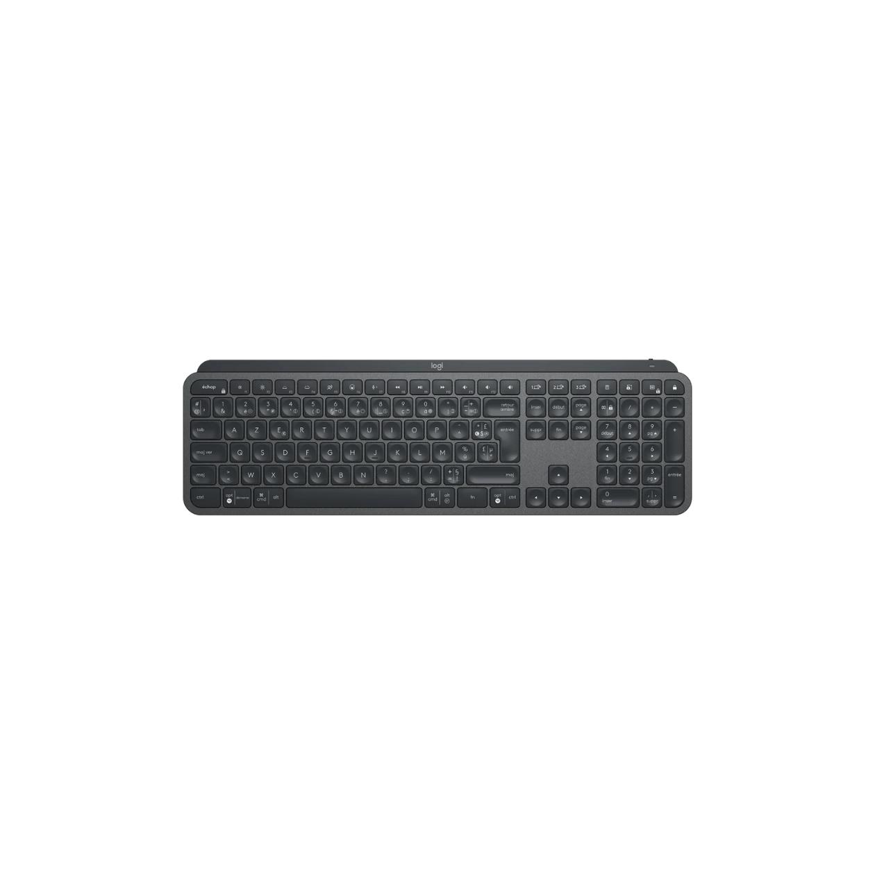 Logitech MX Keys - Keyboard - backlit - wireless - Bluetooth - AZERTY - French - graphite