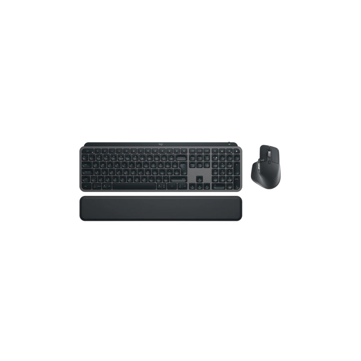 Logitech MX Keys S Combo - Keyboard and mouse set - backlit - wireless - Bluetooth LE - QWERTY - US International - key switch: Scissor-Key - graphite