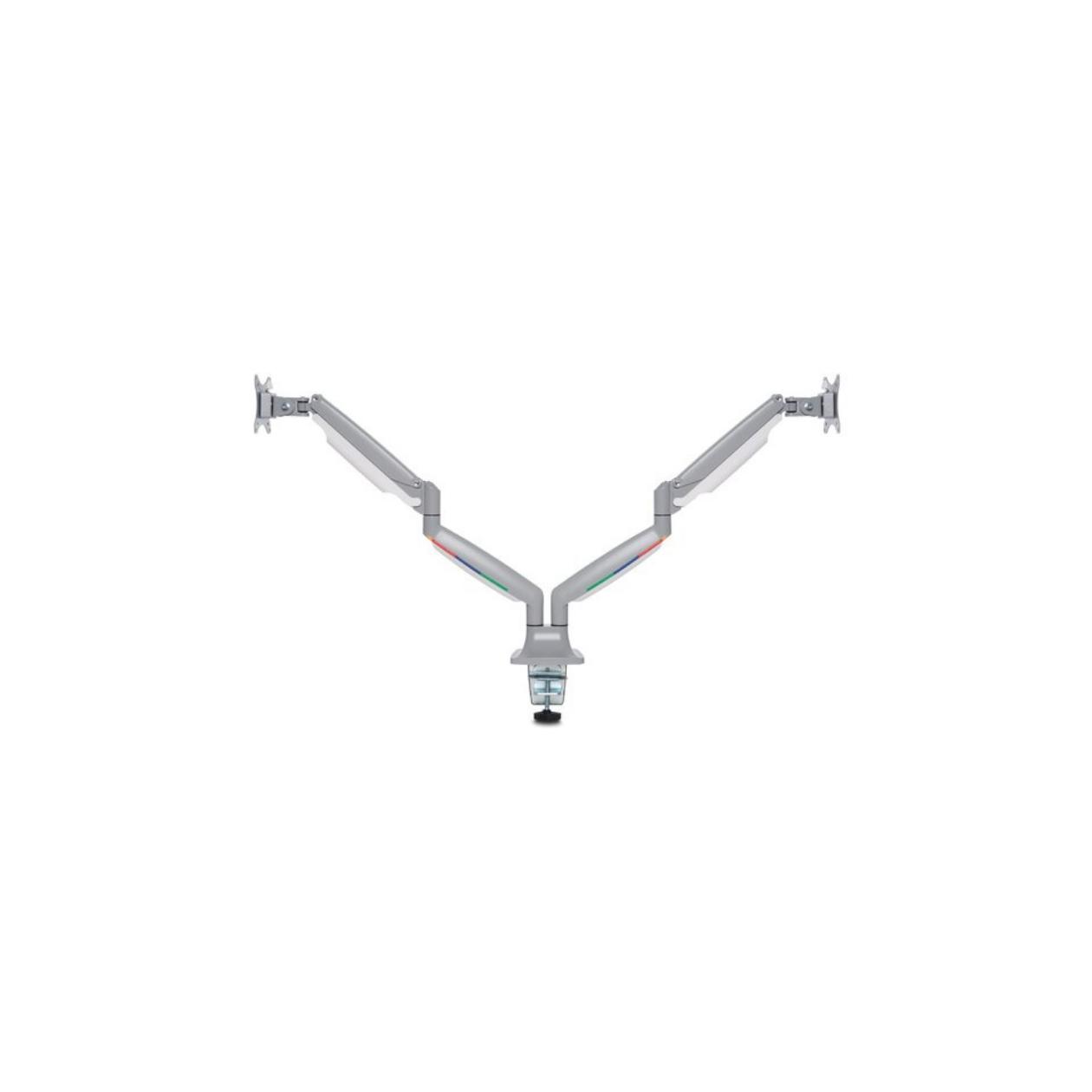Kensington SmartFit One-Touch Dual Monitor Arm - Mounting kit - adjustable arm - for 2 monitors - metal - silver grey - screen size: 13\"-32\" - C-clamp, grommet, desk-mountable