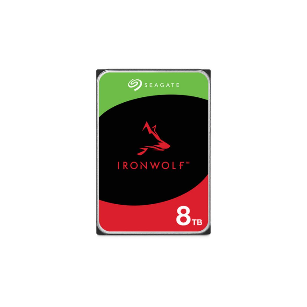 Seagate IronWolf ST8000VN004 - Hard drive - 8 TB - internal - 3.5\" - SATA 6Gb/s - 7200 rpm - buffer: 256 MB