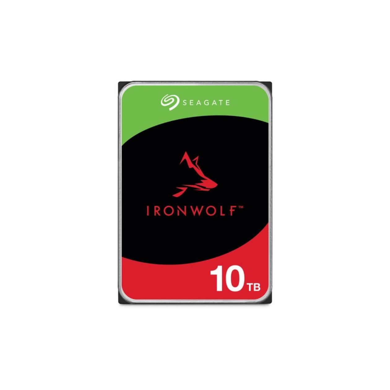 Seagate IronWolf ST10000VN000 - Hard drive - 10 TB - internal - 3.5\" - SATA 6Gb/s - 7200 rpm - buffer: 256 MB - with 3 years Seagate Rescue Data Recovery