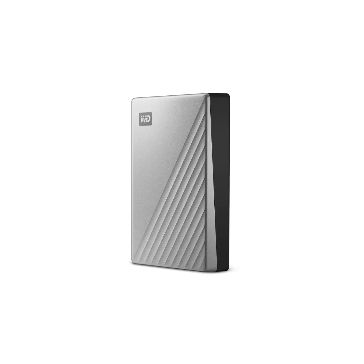 WD My Passport Ultra WDBFTM0040BSL - Hard drive - encrypted - 4 TB - external (portable) - USB 3.0 (USB-C connector) - 256-bit AES - silver