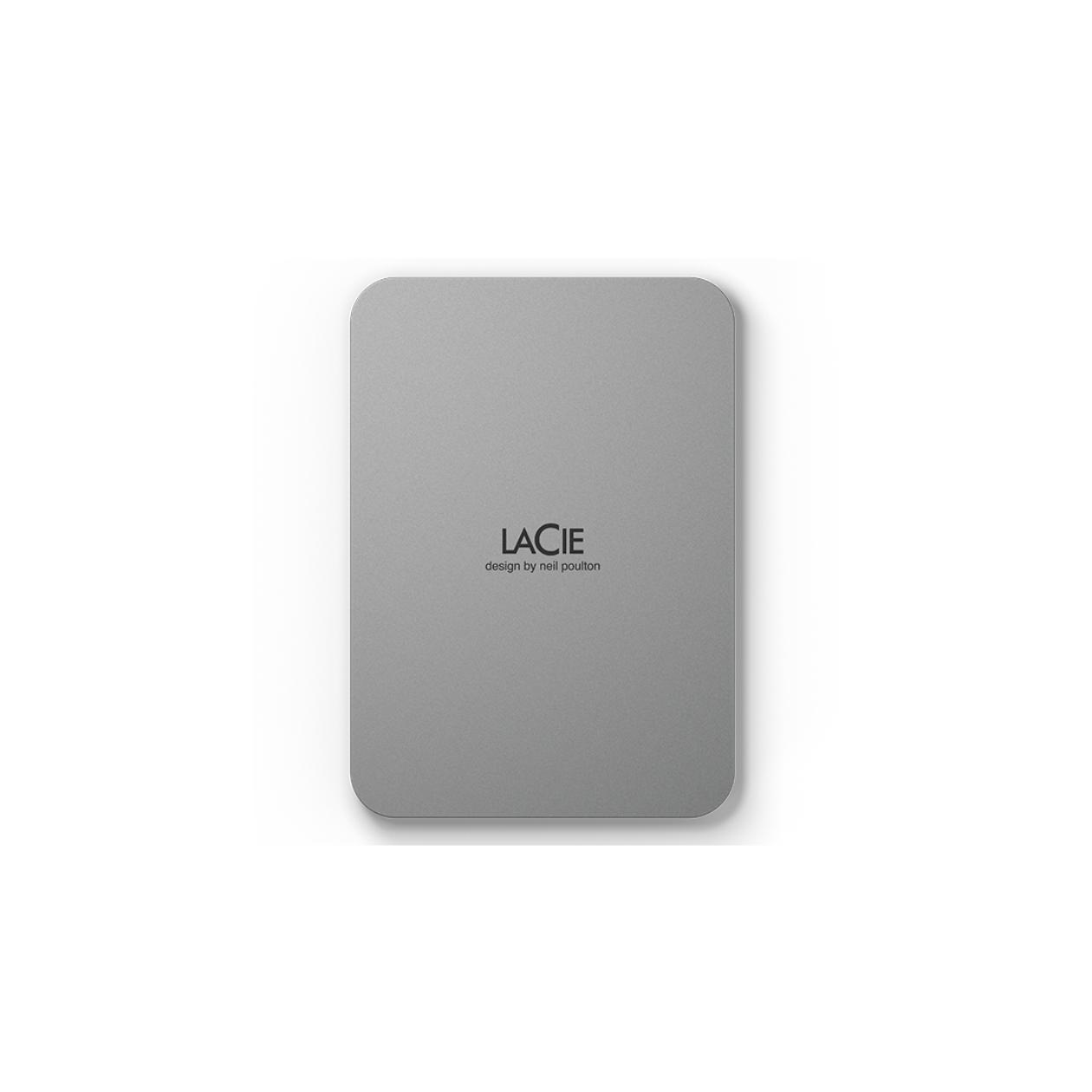 LaCie Mobile Drive STLP5000400 - Hard drive - 5 TB - external (portable) - USB 3.2 Gen 1 (USB-C connector) - moon silver