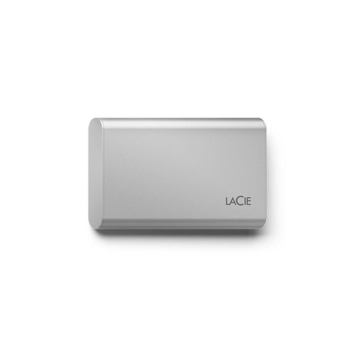 LaCie Portable SSD STKS2000400 - SSD - 2 TB - external (portable) - USB (USB-C connector) - moon silver - with Seagate Rescue Data Recovery