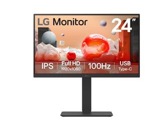 LG 24BA750-B - LED monitor - USB - 24\" (23.8\" viewable) - 1920 x 1080 Full HD (1080p) @ 100 Hz - IPS - 250 cd/m² - 1300:1 - 5 ms - HDMI, DisplayPort, USB-C - speakers - black