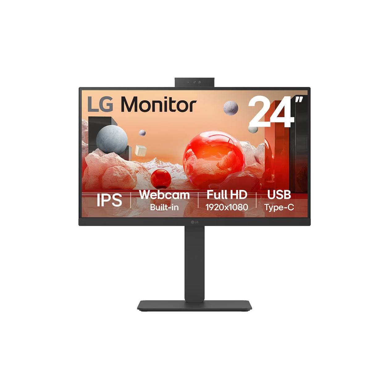 LG 24BA850-B - BA850 Series - LED monitor - 24\" (23.8\" viewable) - 1920 x 1080 Full HD (1080p) @ 100 Hz - IPS - 250 cd/m² - 1300:1 - 5 ms - HDMI, DisplayPort, USB-C - speakers - business