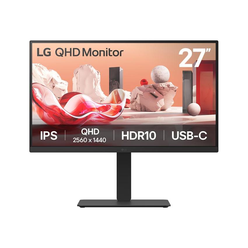 De LG 27BA75QB is een kantoormonitor die wordt gekenmerkt door smalle schermranden, een hoogwaardig 27\" IPS-paneel in 16:9-formaat en een QHD-resolutie (2560 x 1440 pixels). De voet van de 27BA75QB is volledig ergonomisch verstelbaar: Kantelen, draai