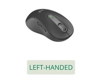 Logitech Signature M650 L LEFT - Mouse - large size - left-handed - optical - 5 buttons - wireless - 2.4 GHz, Bluetooth - Logitech Logi Bolt USB receiver - graphite