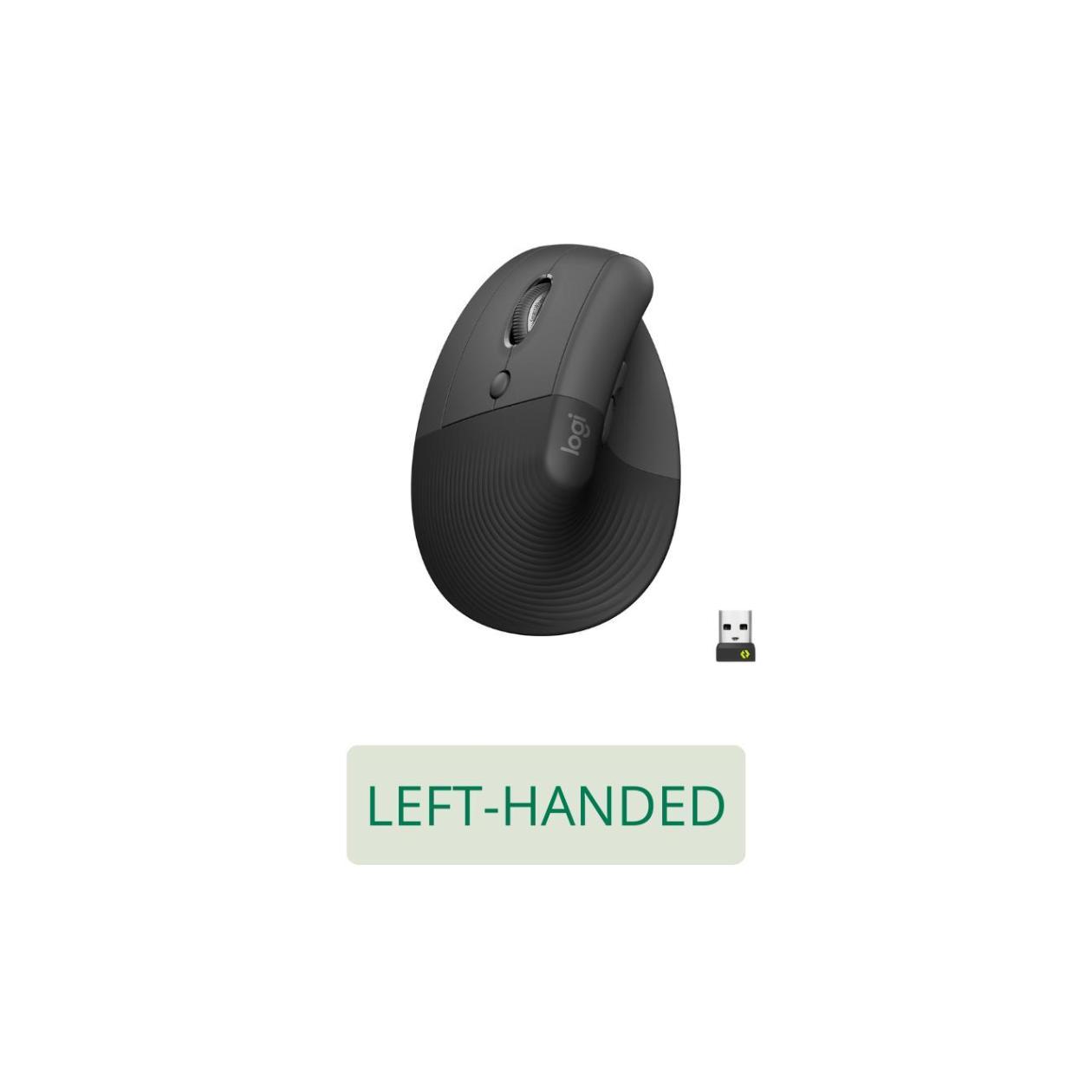Logitech Lift Mouse - Bluetooth - USB Type A - Left-handed