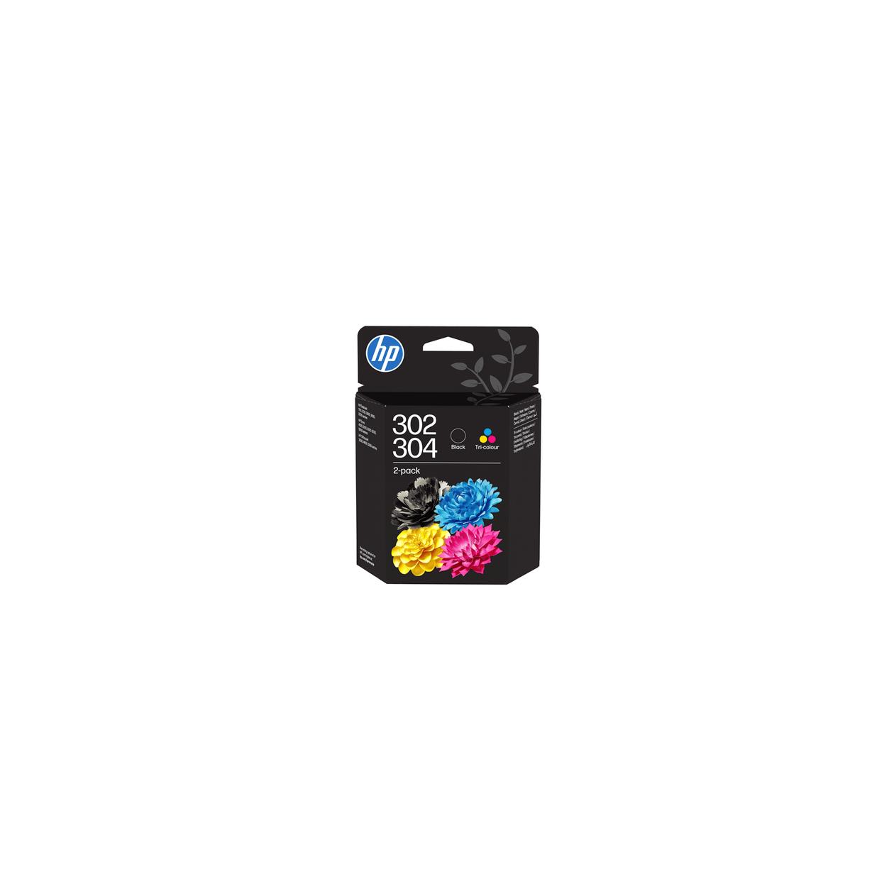 HP 302/304 Combo Pack - 2-pack - pigmented black, colour (cyan, magenta, yellow) - original - ink cartridge