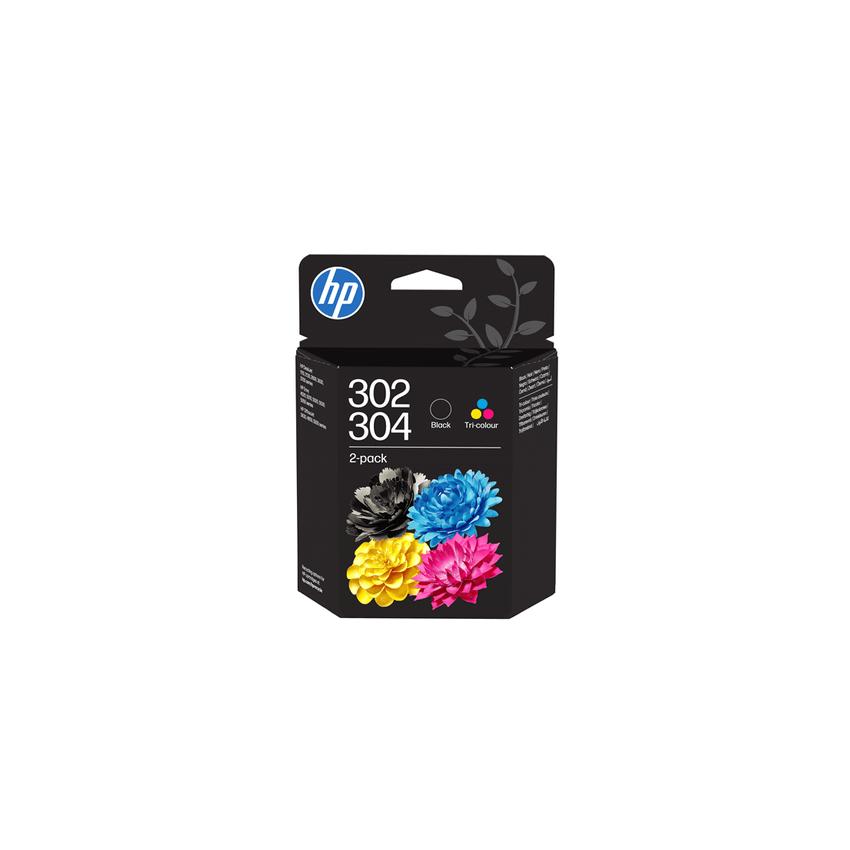 HP 302/304 Combo Pack - 2-pack - pigmented black, colour (cyan, magenta, yellow) - original - ink cartridge