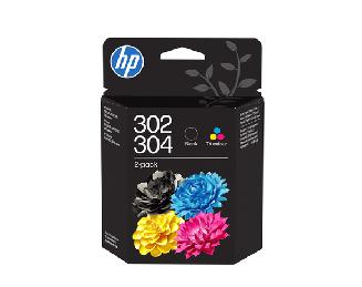 HP 302/304 Combo Pack - 2-pack - pigmented black, colour (cyan, magenta, yellow) - original - ink cartridge