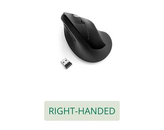 Kensington Pro Fit Ergo Vertical Wireless Mouse - Vertical mouse - ergonomic - right-handed - 6 buttons - wireless - 2.4 GHz - USB wireless receiver - black